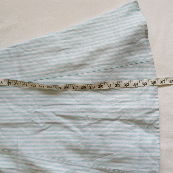 NWOT GAP women's linen cotton blend lined aqua striped fit & flare dress size 0 - Picture 11 of 11